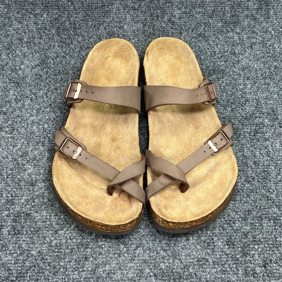 Birkenstock Mayari Sandals Womens Size 9 Brown Briko-Flor Buckle Strap Flip Flop - Picture 3 of 12